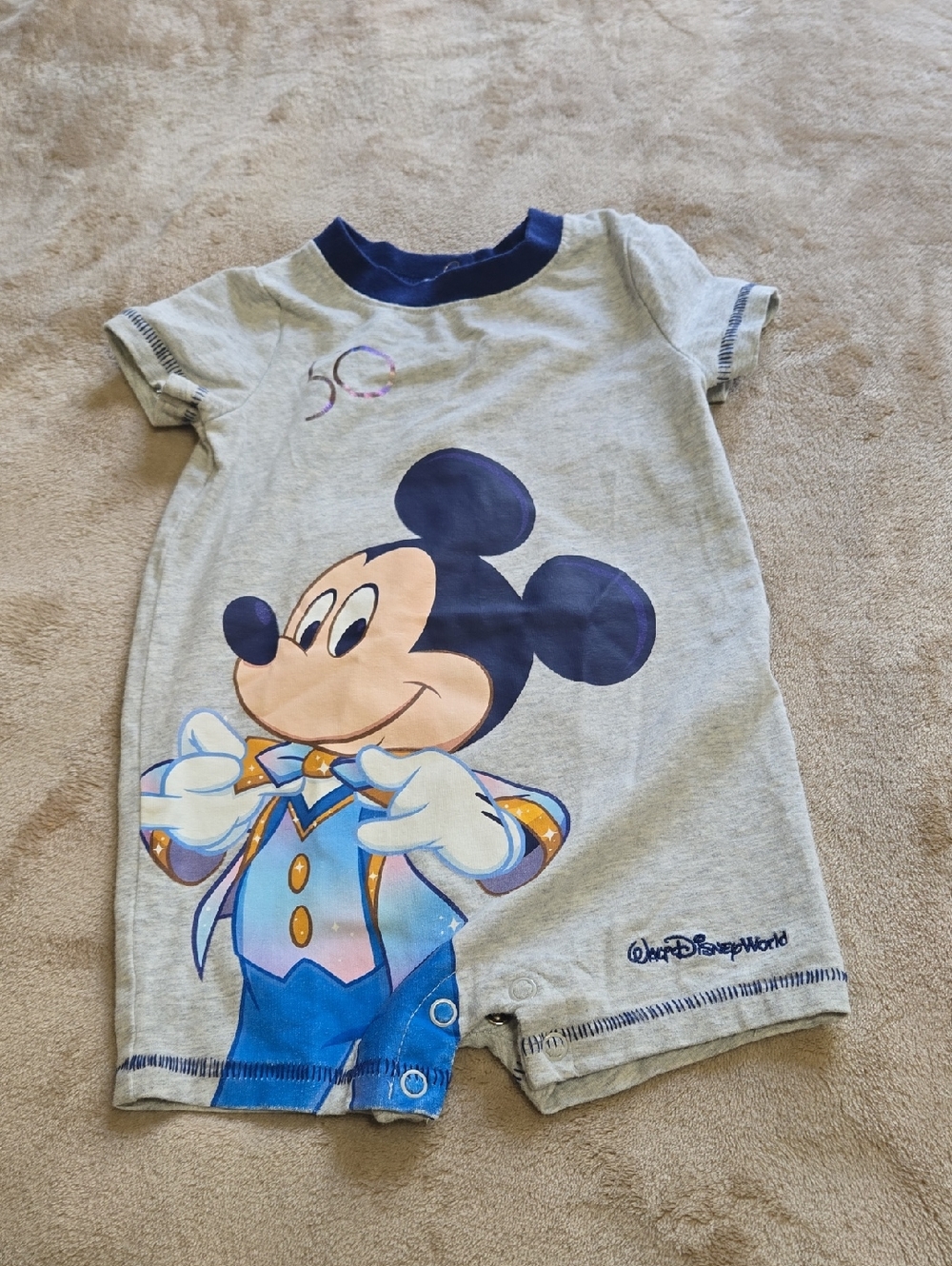 Disney Gray Blue Mickey Mouse 50th One-Piece